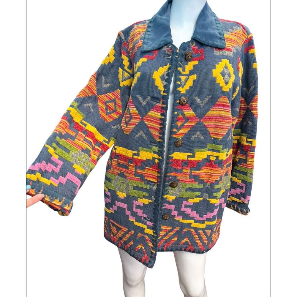 Cedar Canyon Southwest Native Blanket Style Jacket Women’s Small - Picture 3 of 10